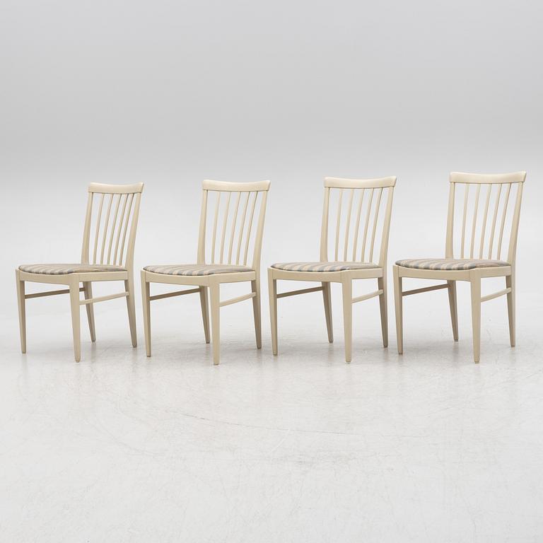 Carl Malmsten, a set of four 'Herrgården' chairs, Bodafors, second half of the 20th century.