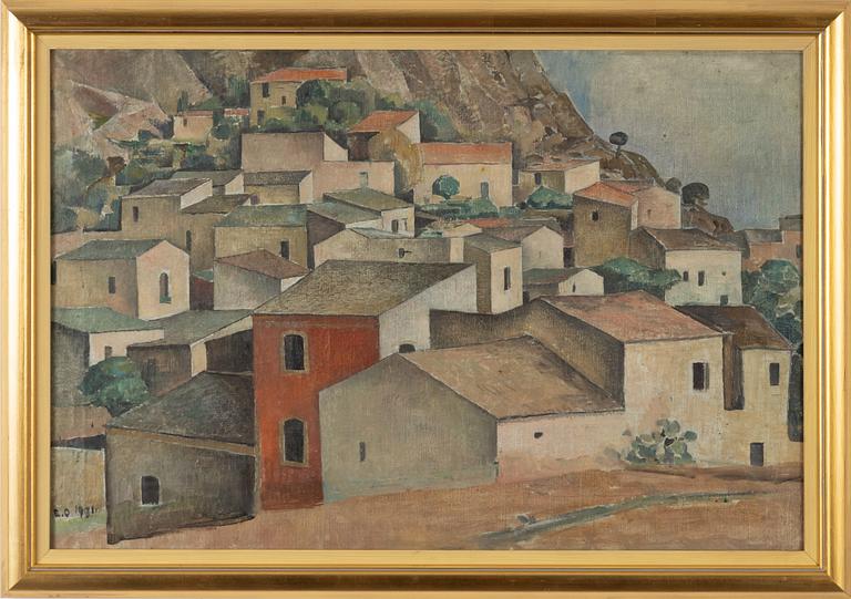 Edvin Ollers, oil on canvas/papaer-panel, signed and dated 1921.