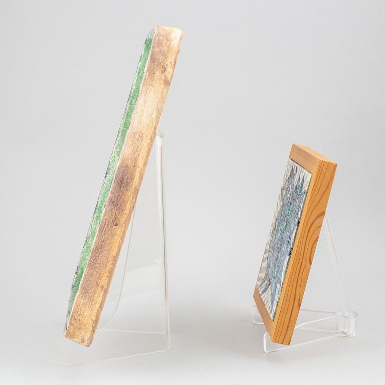 LIS HUSBERG, two stoneware plaques, Rörstrand.