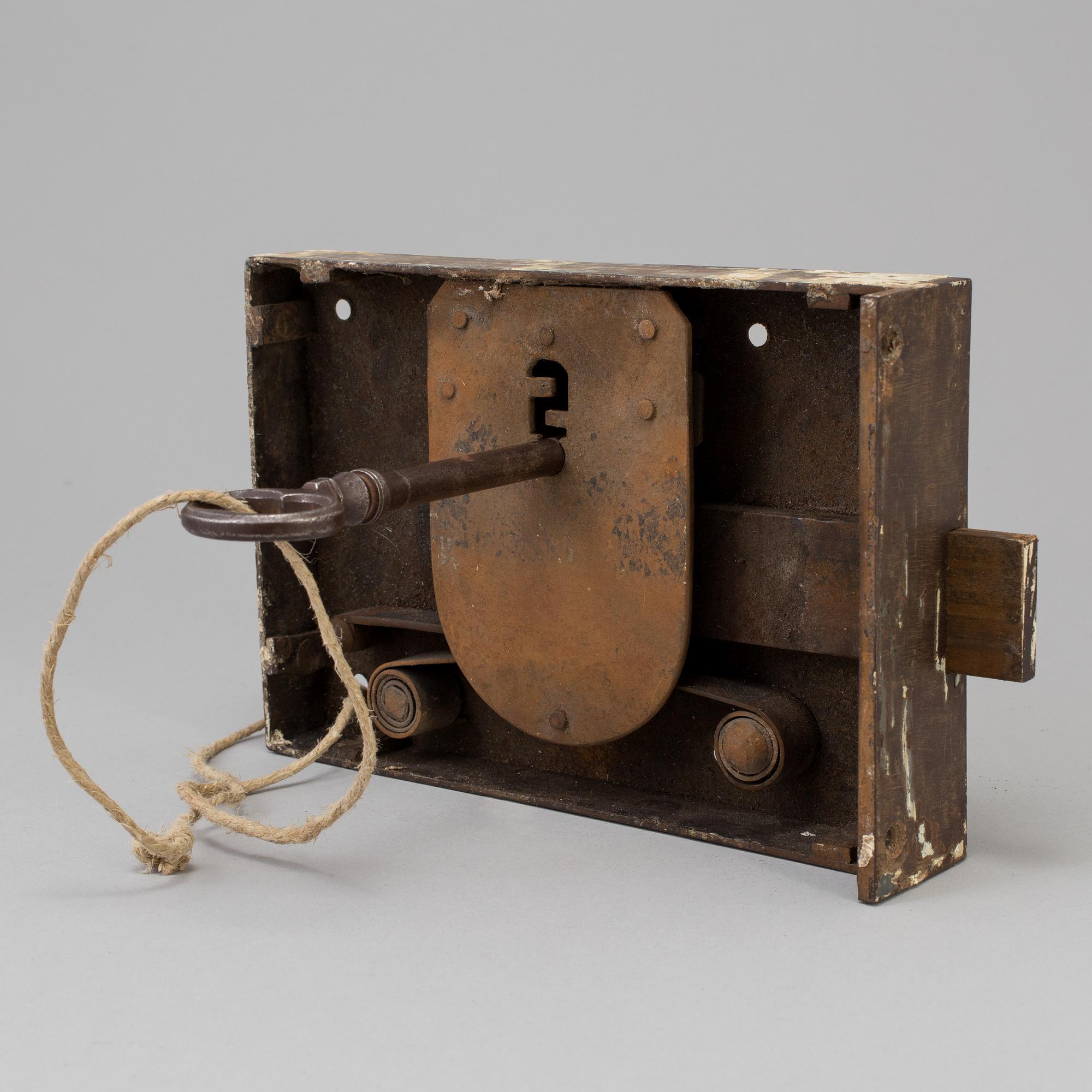 A 19th century lock and key.