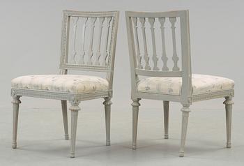 STOLAR, sex stycken, av Ephraim Ståhl (mästare i Stockholm 1794-1820). Sengustavianska.