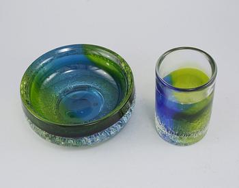 VAS och SKÅL, glas, Göran Wärff, Kosta, 1900-talets andra hälft.