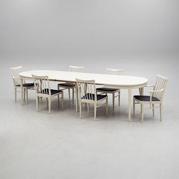 Carl Malmsten, a seven-piece dining suite, 'Herrgården', Bodafors.