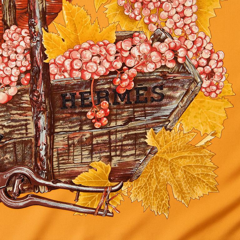 HERMÈS, a silk scarf, "Vendanges".