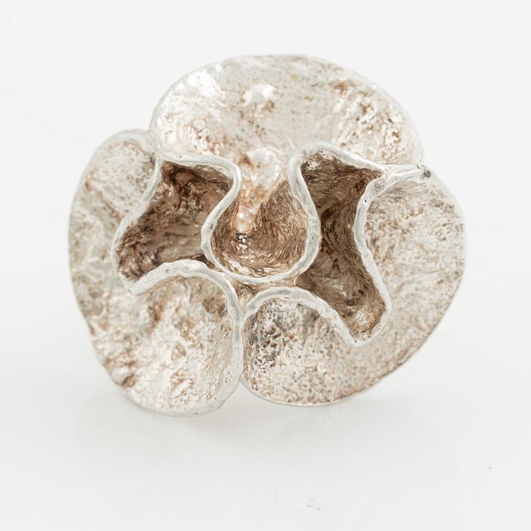 Theresia Hvorslev, bracelet, ring, pendant, earrings, 1 pair, sterling silver, chain, silver, Lidköping 1977, 1976, 1978 and 1973.