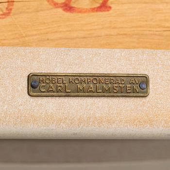 CARL MALMSTEN, matgrupp, 7 delar, 6 stolar samt bord. Två iläggskivor medföljer.