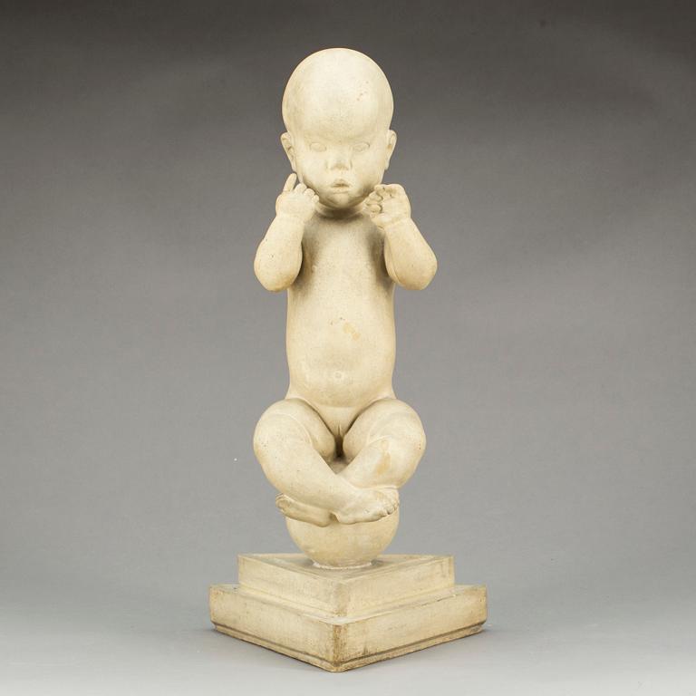 KAI NIELSEN, skulptur, monogramsignerad, patinerad gips.