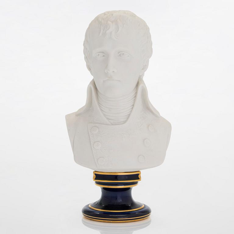 A biscuit bust of Napoleon Bonaparte, Sèvres, France.