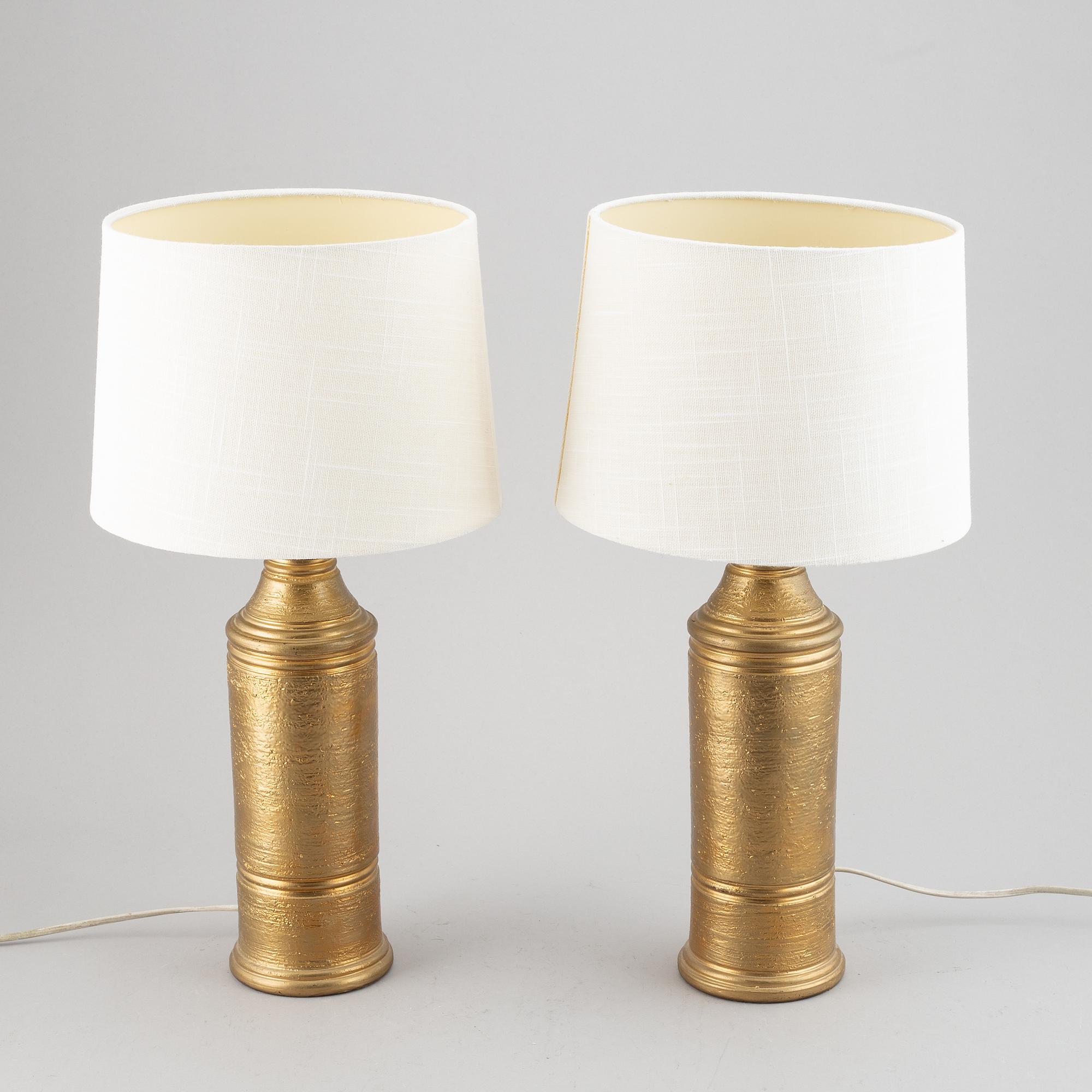 A pair of Bitossi table lamps, Italy.