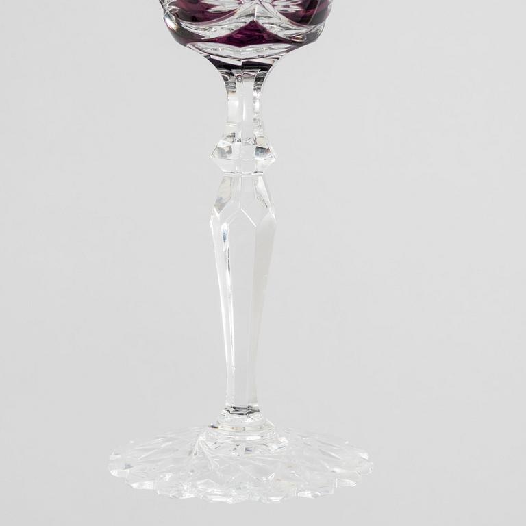 Wine glasses, 12 pcs, Bohemian style, second half of the 20th Century.