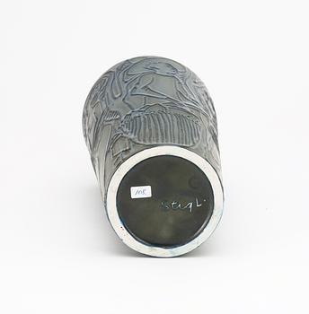 A Stig Lindberg stoneware vase, Gustavsberg 1940's-50's.