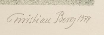 Christian Berg, litografi signerad daterad och numrerad 1974 IX/XXV.