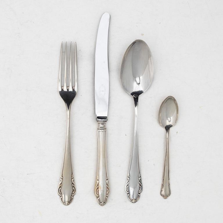 A Swedish silver cutlery set, model "Haga", GAB, Stockholm, some 1945 (46 pieces).