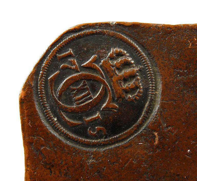 KOPPARMYNT, 1 DALER silvermynt, Karl XII monogram 1715.