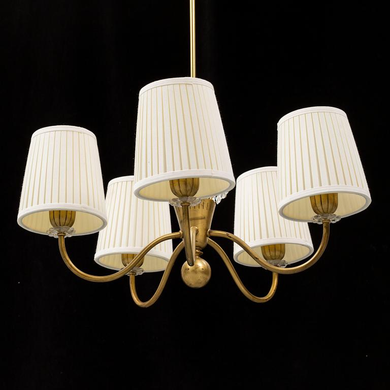 A brass Swedish Modern ceiling lights, 1940's/50's.