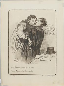 HONORÉ DAUMIER, grafiska blad, 3 st, delvis signerade och numrerade.