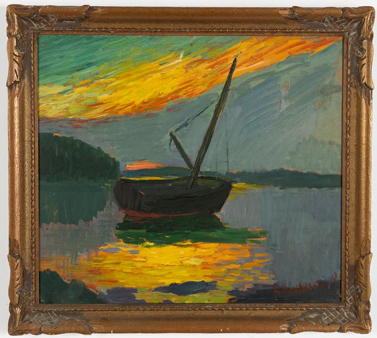 Gerhard Nordström, Båt i aftonljus.