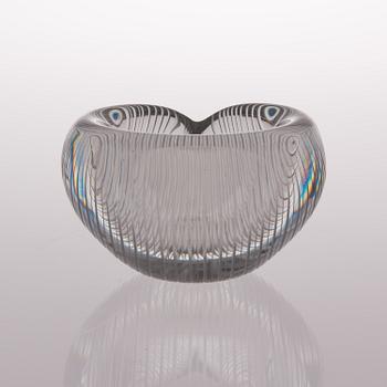 A glass bowl, model 3327, signed Tapio Wirkkala Iittala.