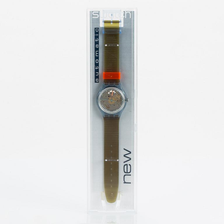 Swatch, Automatic, Blue Matic, wristwatch, 34 mm.