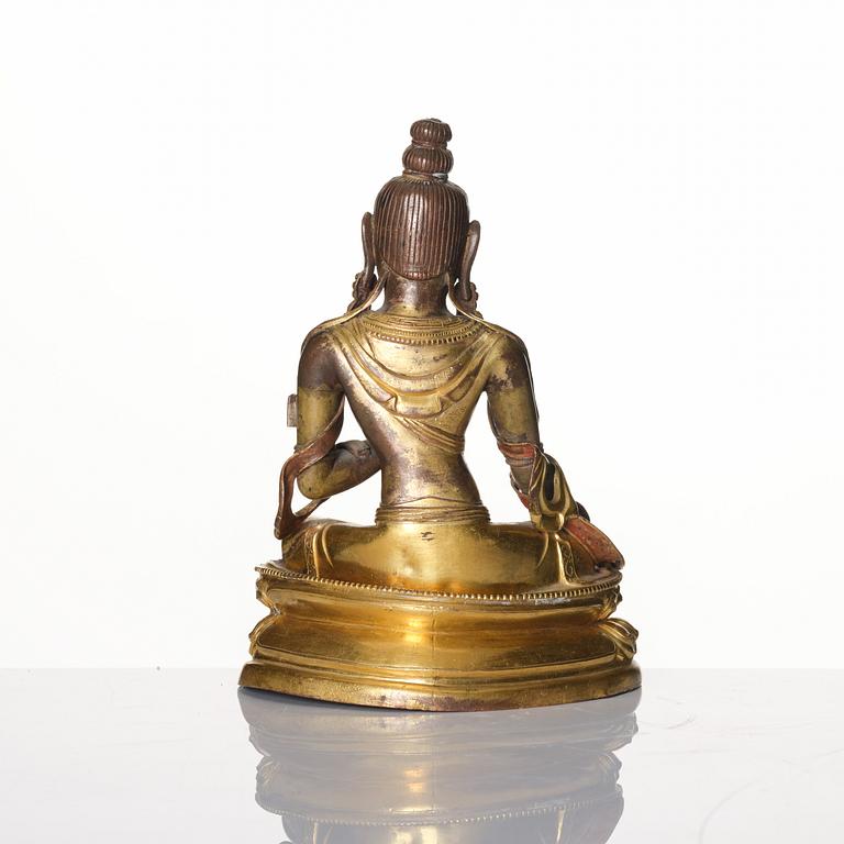 A gilt copper alloy figure of Tara, Tibet, circa 1800.