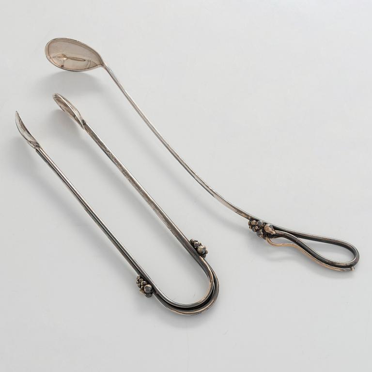 Aage Weimar, cocktail- och serverings set, 7 delar, sterlingsilver och glas, Danmark 1900-talets mitt.