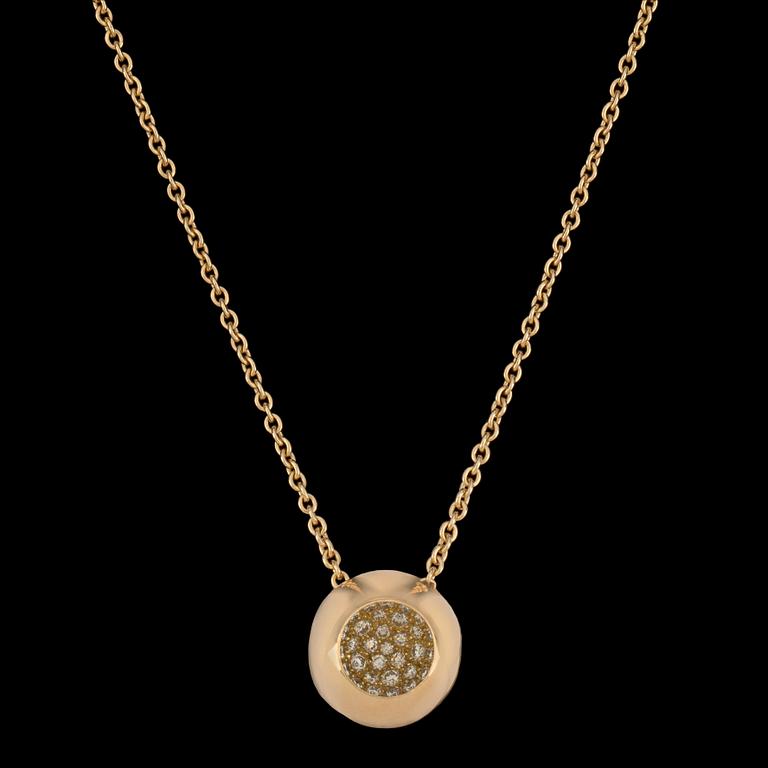 GEORG JENSEN, hänge, design Jaqueline Rabun, 'The Cave collection' med briljantslipade diamanter, tot. 1.04 ct.