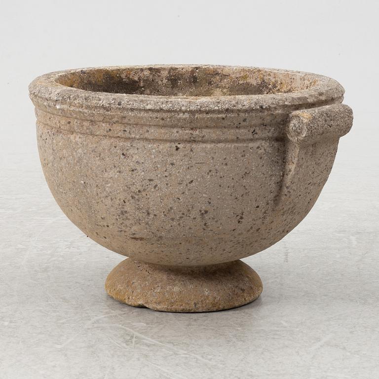 Garden urn, concrete, circa mid-20th century.