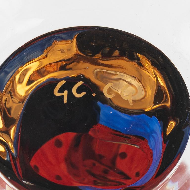 Gunnar Cyrén, snapsglas, 8 st, sk djävulsglas, "Nobel", Orrefors.
