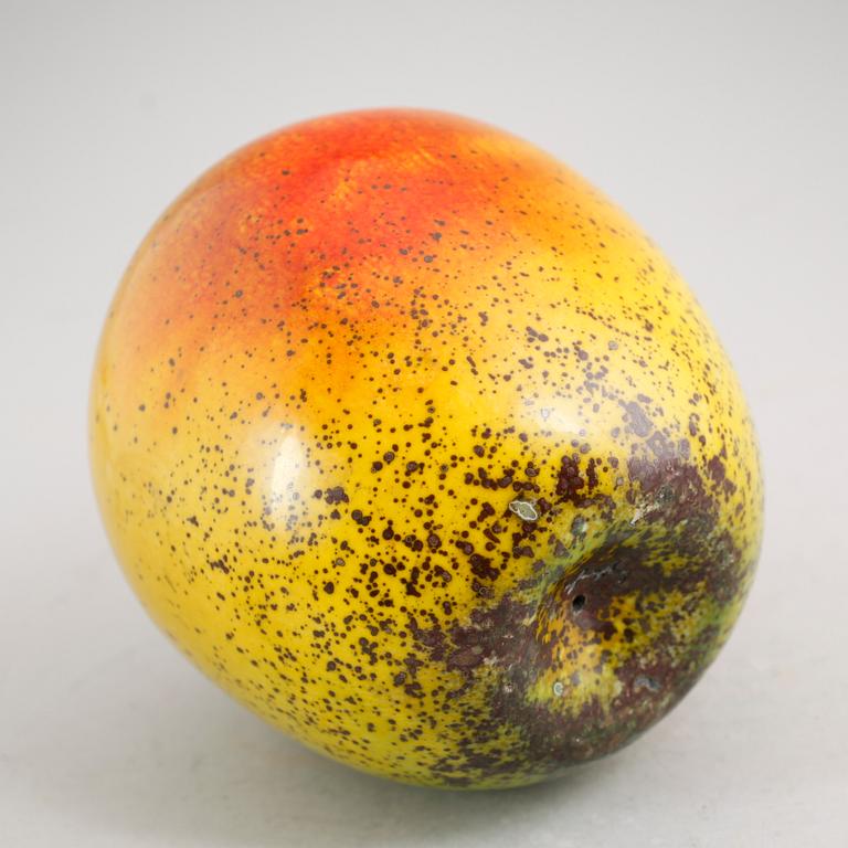 A Hans Hedberg faience apple, Biot, France.