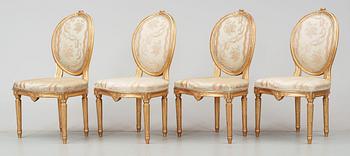 SALONGSGRUPP, 9 delar. Gustaviansk stil, 1900-talets mitt.