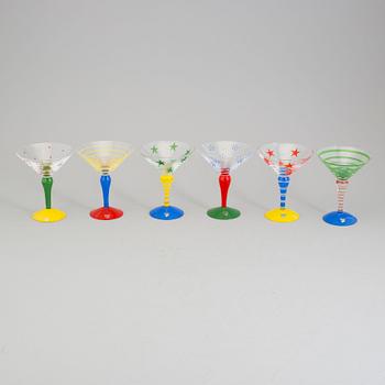 ANNE NILSSON, cocktail/martiniglas, 6 st, "Clown", Orrefors.