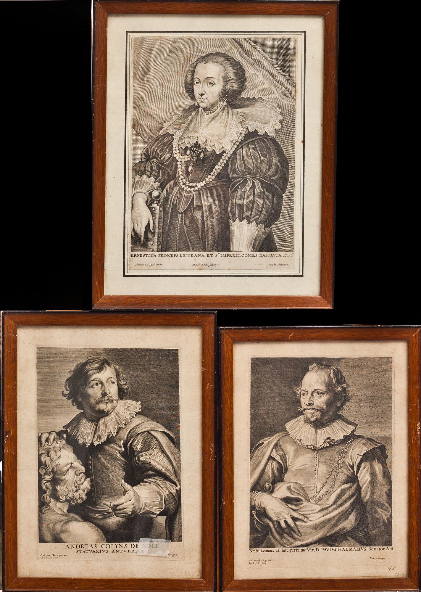 GRAVYRER, 3 st, Michael Natalis samt Pieter I de Jode, 1600-tal.