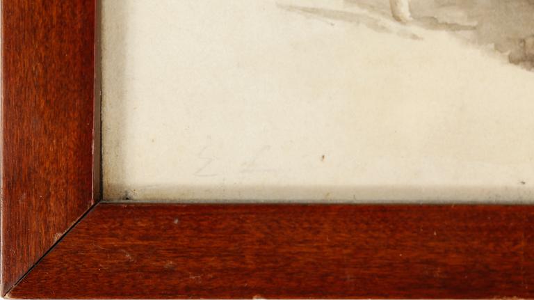 EGRON LUNDGREN, blyerts och akvarell på papper, monogramsignerad.