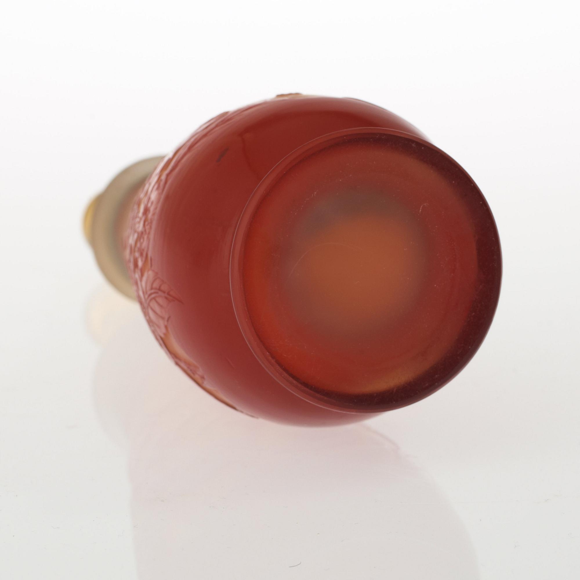 An Emile Gallé Art Nouveau cameo glass perfume bottle, Nancy, France.