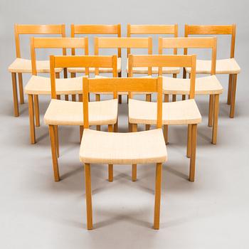 Olavi Hänninen, A set of 10 'Tuomas' dining chairs,  for Huonekalu Mikko Nupponen, Finland 1950s.