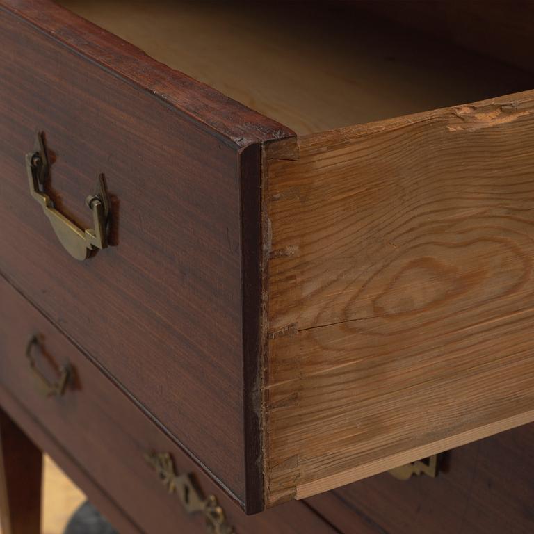 A late Gustavian, mahogny  secretaire from around the year 1800.