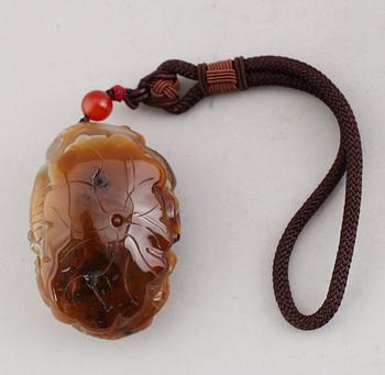 SKULPTUR, nefrit/sten, Kina, 1900/2000-tal.