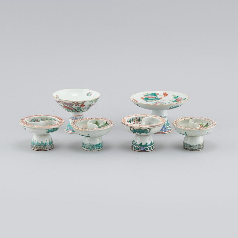 Six Chinese porcelain stemcups, second half of the 19th / first half of the 20th century.