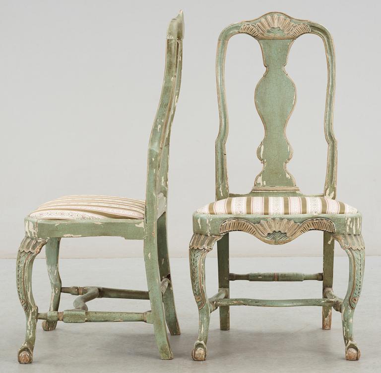 STOLAR, ett par, Västsvensk rokoko, 1700-talets andra hälft.