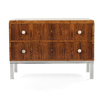 9. A Swedish palisander and birch chest of drawers and a commode, possibly by Ture Ryberg, J. E Blomqvist, Uppsala ca 1930.