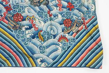 Rock, broderat siden. Qingdynastin.