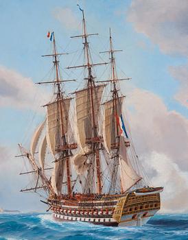 Jacob Hägg, Franskt linjeskepp till segel.