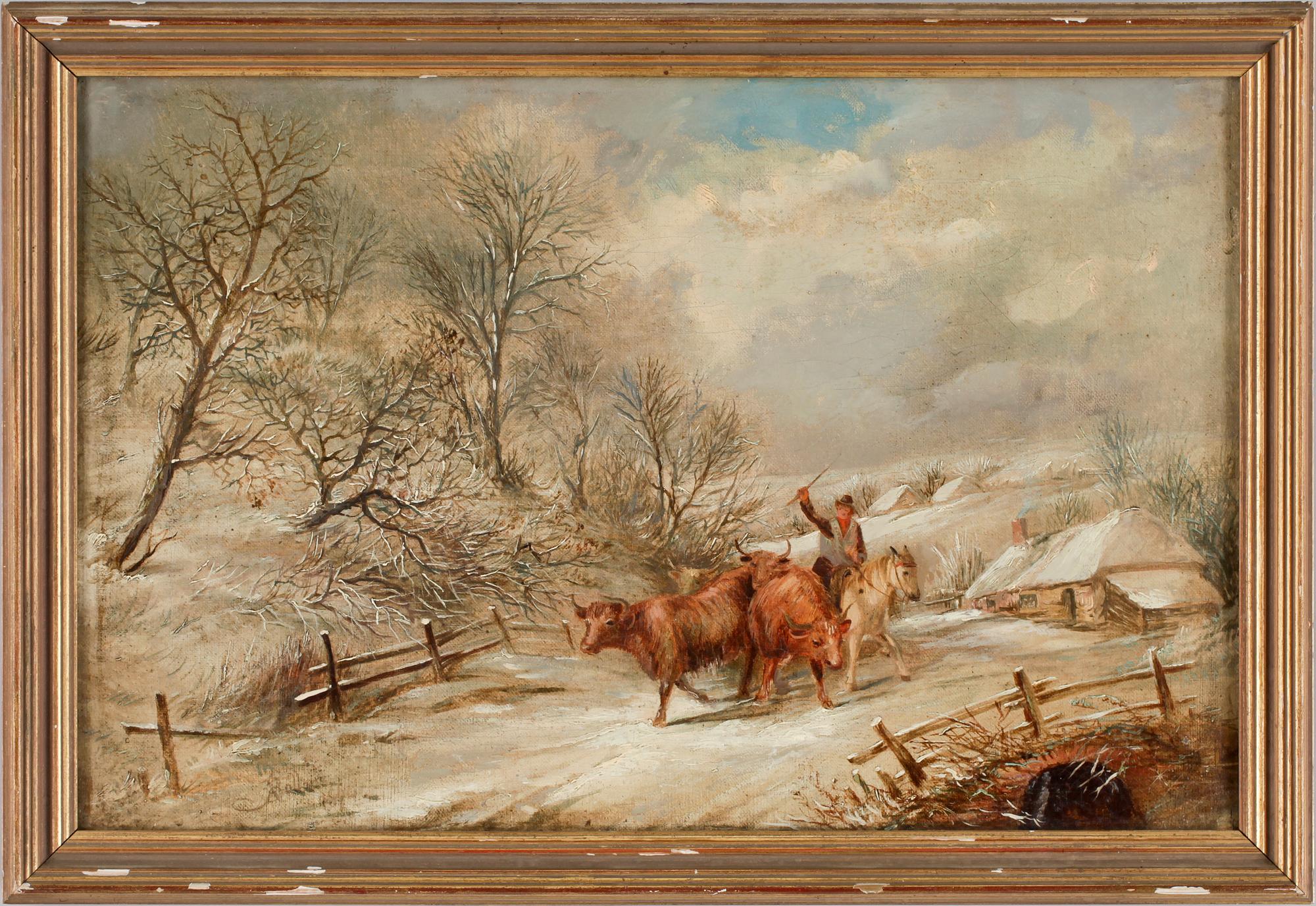 OKÄND KONSTNÄR, olja på duk, 1800-talets mitt. Bär sign Rolland.