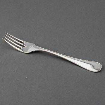 FISKBESTICK, CG Hallberg, silver, 12 delar.