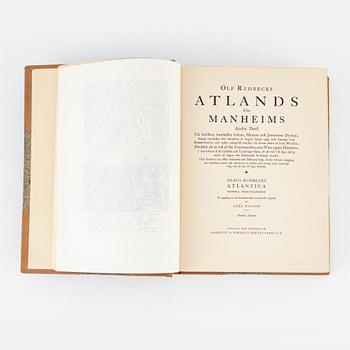 Olaus Rudbeck, Atlantica I-IV + taflor. Utgiven av Axel Nelson, numrerad bibliofilupplaga, Uppsala 1950.