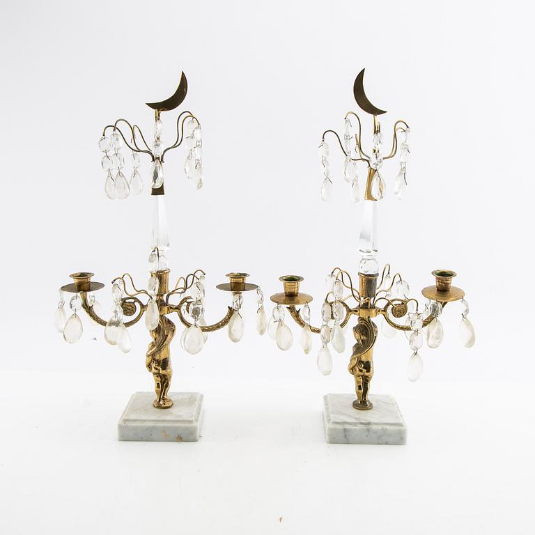 Candelabras a pair, Gustavian style, mid-20th century.