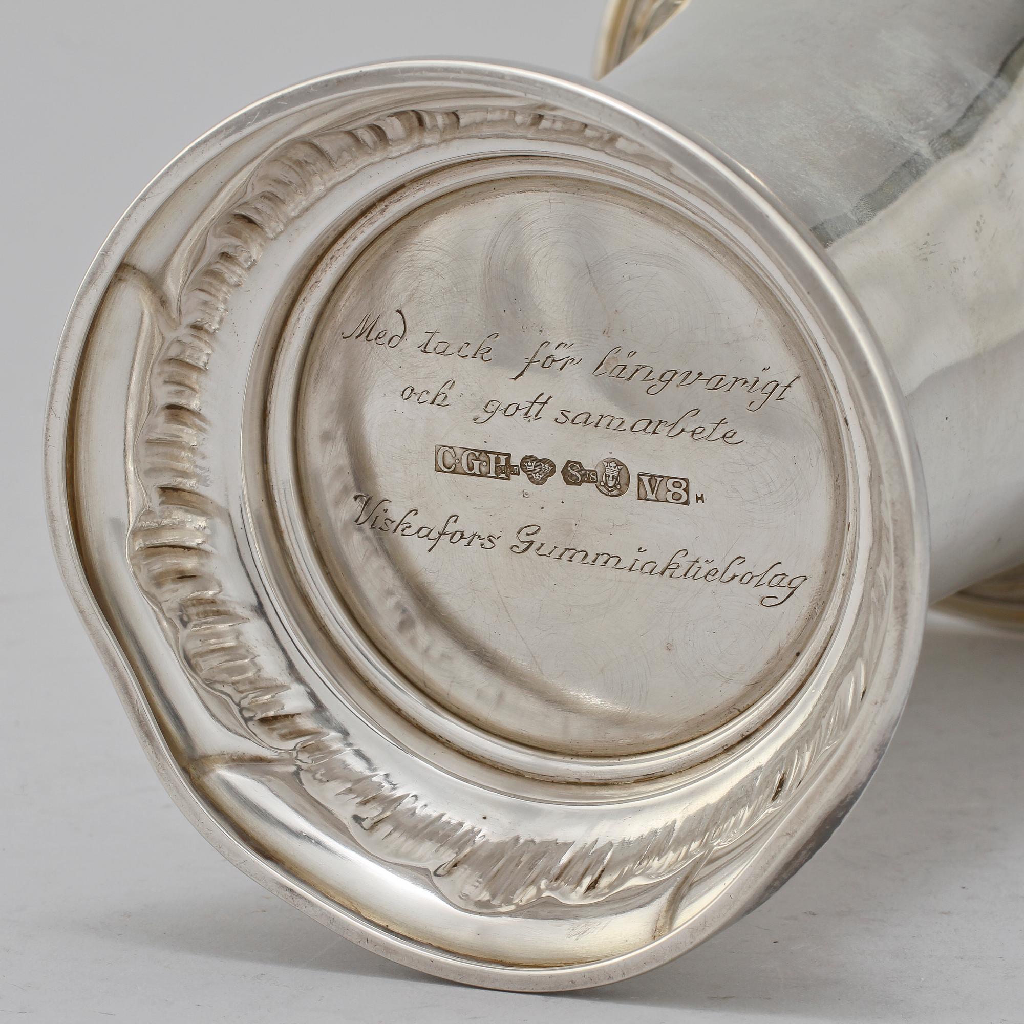 POKAL, silver, CGH, Stockholm, 1947, vikt 458 g.