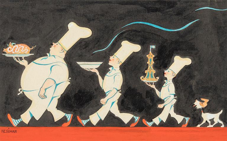 Einar Nerman, ink & watercolour, signed.