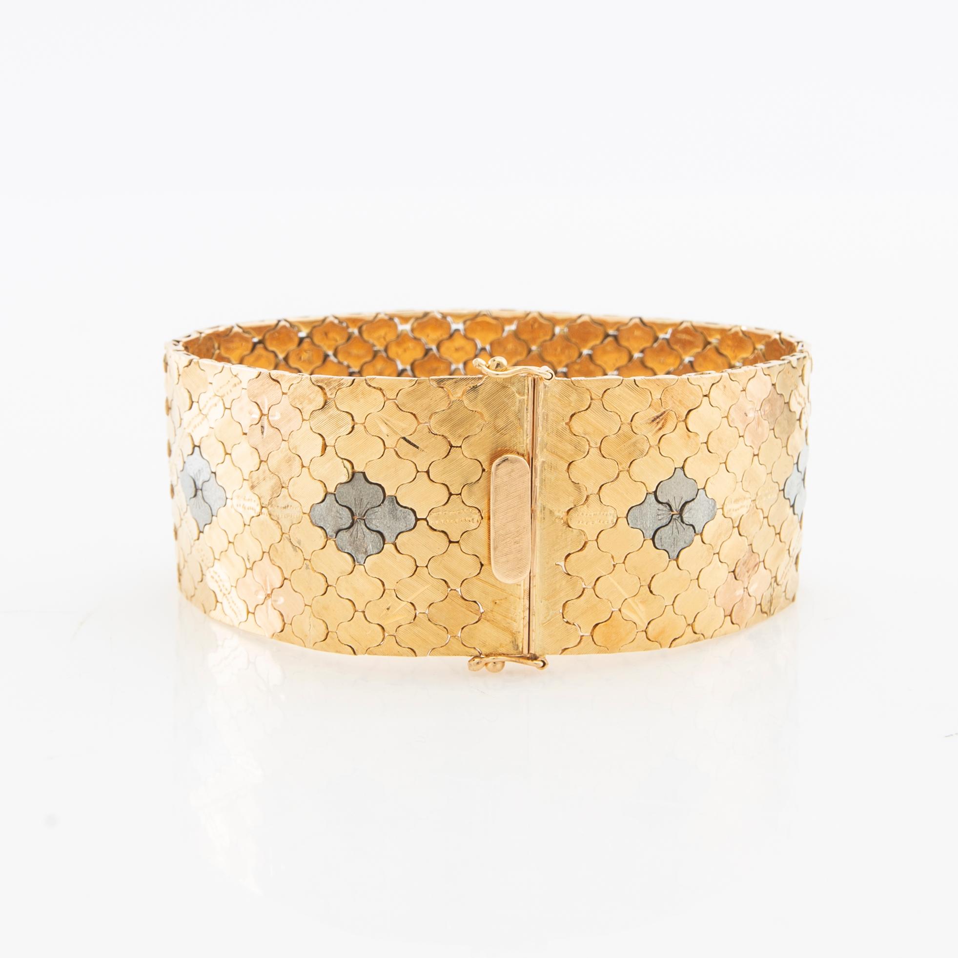 Bracelet 18K three-colour gold, Vicenza Italy.