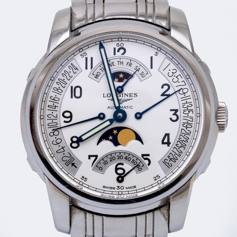Longines Saint-Imier Moonphase Automatic SET L2.764.4.73.6, wristwatch 44 mm.